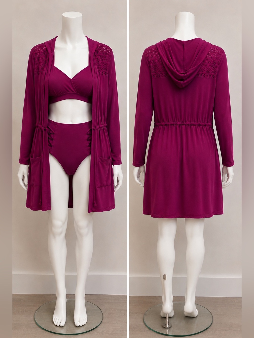 Torrid Soft Hooded Cardigan in Bright Magenta